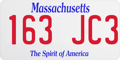 MA license plate 163JC3