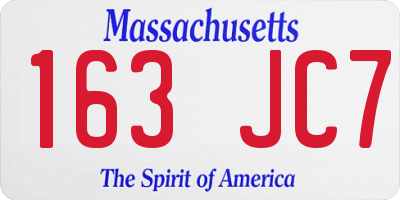 MA license plate 163JC7