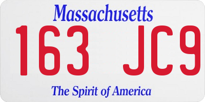 MA license plate 163JC9