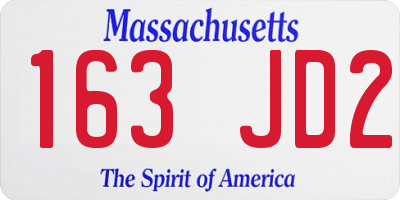 MA license plate 163JD2