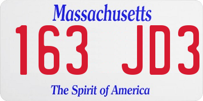 MA license plate 163JD3