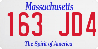 MA license plate 163JD4