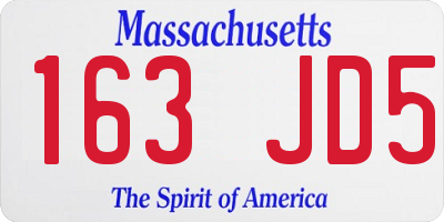 MA license plate 163JD5