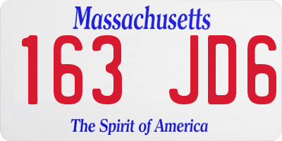 MA license plate 163JD6