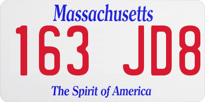 MA license plate 163JD8