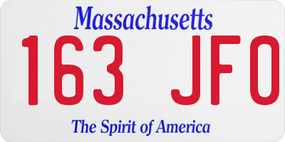 MA license plate 163JF0