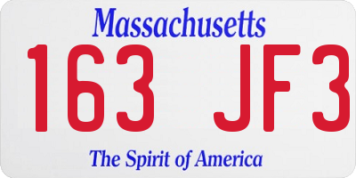 MA license plate 163JF3