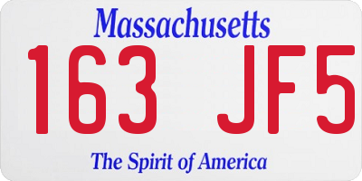 MA license plate 163JF5