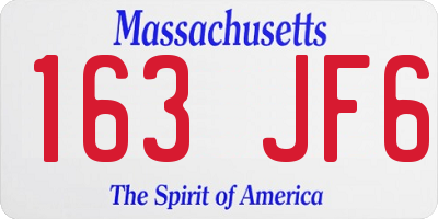MA license plate 163JF6