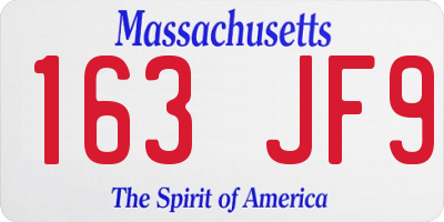 MA license plate 163JF9
