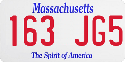 MA license plate 163JG5