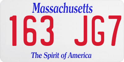 MA license plate 163JG7