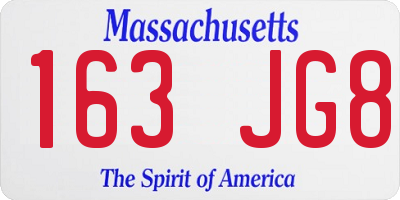 MA license plate 163JG8