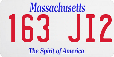 MA license plate 163JI2