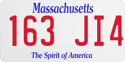 MA license plate 163JI4