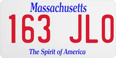 MA license plate 163JL0