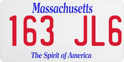 MA license plate 163JL6
