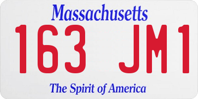 MA license plate 163JM1