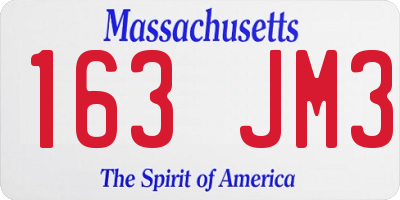 MA license plate 163JM3
