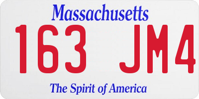 MA license plate 163JM4