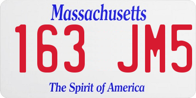 MA license plate 163JM5