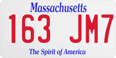 MA license plate 163JM7