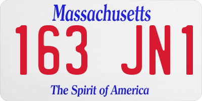 MA license plate 163JN1