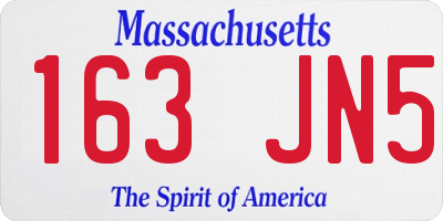 MA license plate 163JN5