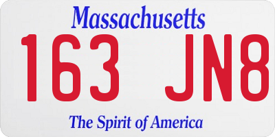 MA license plate 163JN8