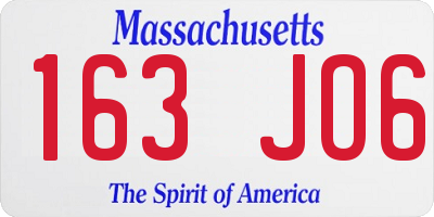 MA license plate 163JO6