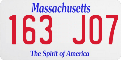 MA license plate 163JO7
