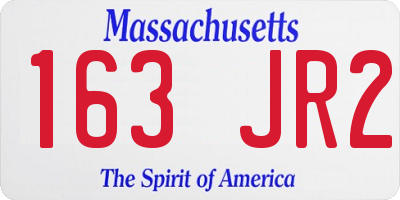 MA license plate 163JR2