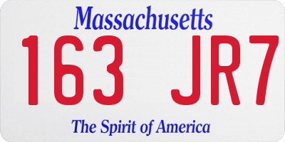MA license plate 163JR7