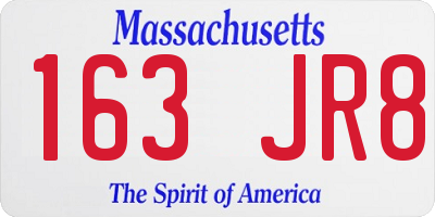 MA license plate 163JR8