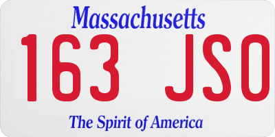 MA license plate 163JS0