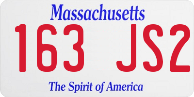 MA license plate 163JS2