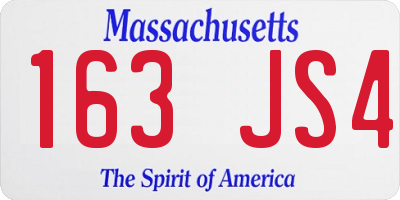 MA license plate 163JS4
