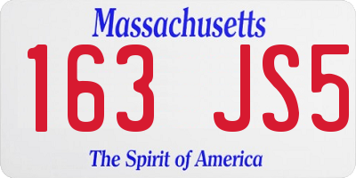 MA license plate 163JS5