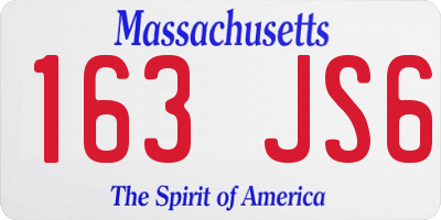 MA license plate 163JS6