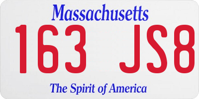 MA license plate 163JS8