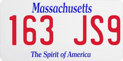 MA license plate 163JS9