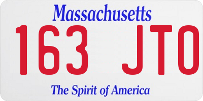 MA license plate 163JT0