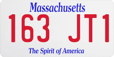 MA license plate 163JT1