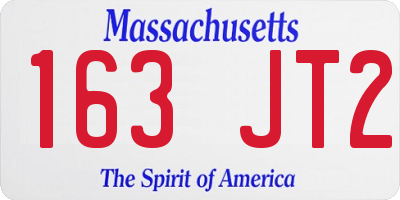 MA license plate 163JT2