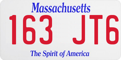 MA license plate 163JT6