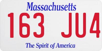 MA license plate 163JU4