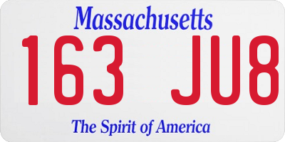 MA license plate 163JU8