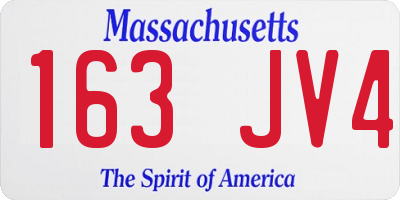 MA license plate 163JV4