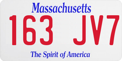 MA license plate 163JV7