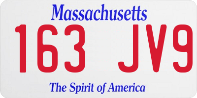 MA license plate 163JV9